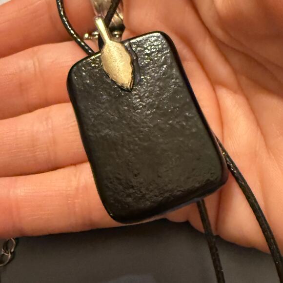 Sparkly Blue Artisan Fused Glass Pendant - Picture 7 of 9